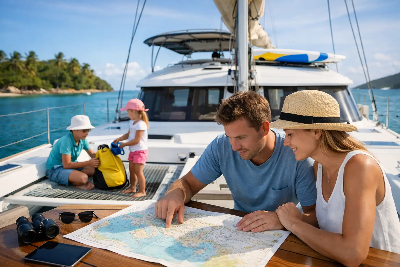 Bien préparer une croisière familiale catamaran